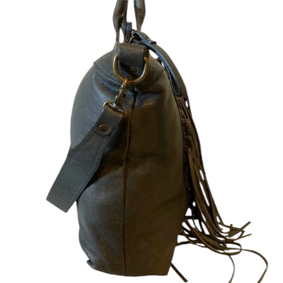 $495 Johnny Was Goatskin Leather Fringe Tote X Large Purse Italy Crossbody NWT - Picture 9 of 12